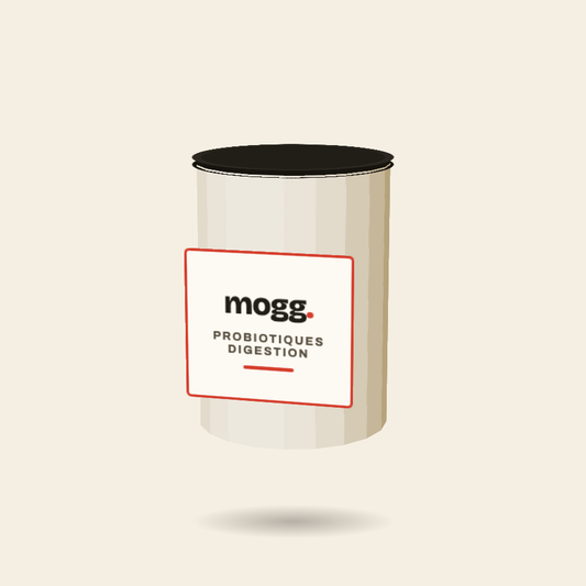 Pot de probiotiques digestion mogg pour chien et chat
